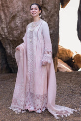 QALAMKAR - 3PC LAWN EMBROIDERED SHIRT WITH ORGANZA EMBROIDERED DUPATTA AND TROUSER - HZG2180